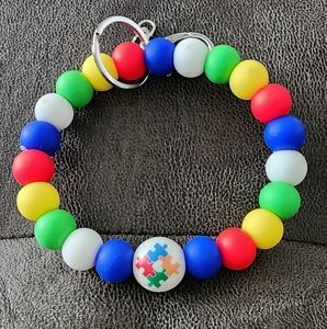 Autism awareness Wristlet Keychain
